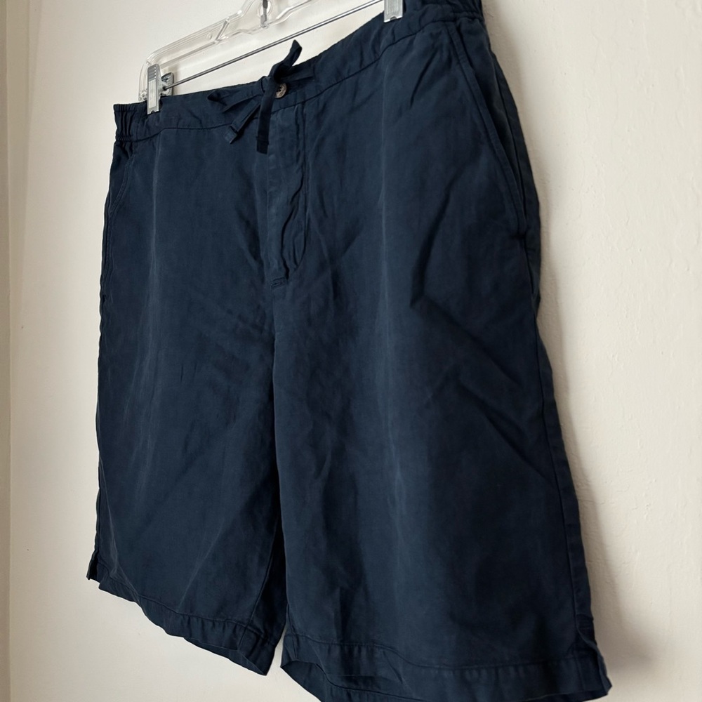 Frescobol Carioca Sergio Lyocell Linen Cotton Blend Shorts in Navy Men’s 34 NEW - Picture 3 of 16